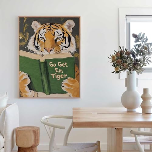 Tiger Diamond Art Kits for Adults, Diamond Painting for Beginner 5D DIY | Animals Diamond Dots Full Drill Crafts for Gem Art Dot Art for Adults Home Wall Decor for Teens Boys Girls 12x16inch - color: Dp-23
