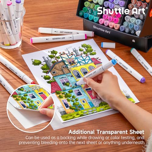 Shuttle Art 89 Colors Alcohol Markers, 88 Colors Dual Tip Art Marker Set Plus 1 Colorless Blender with Marker Case Perfect for Illustration Students Adult Coloring Sketching - color: 88 Colors