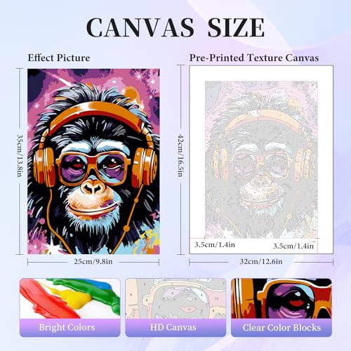 Okarina 6 Pack Paint by Numbers Kit for Adults & Beginners, Animals Designs | Paint by Number Kits on Canvas without Frame, 10x14 Inch, DIY Painting Kit for Home Wall Decor, Gifts for Women & Men - color: OP6NFUS2511-01