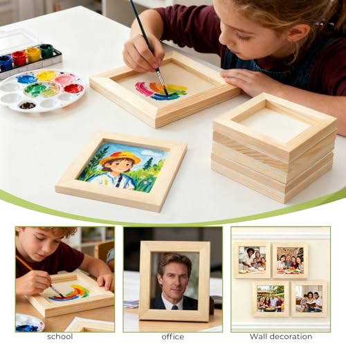 FSWCCK 5 Pack 5 x 5 inch Wood Panel Boards, Unfinished Wood Canvas Panels for Crafts, Painting Canvas, DIY Art Projects, Pouring, Arts Use with Oils, Acrylics - size: 5"X 5" 5 Pack