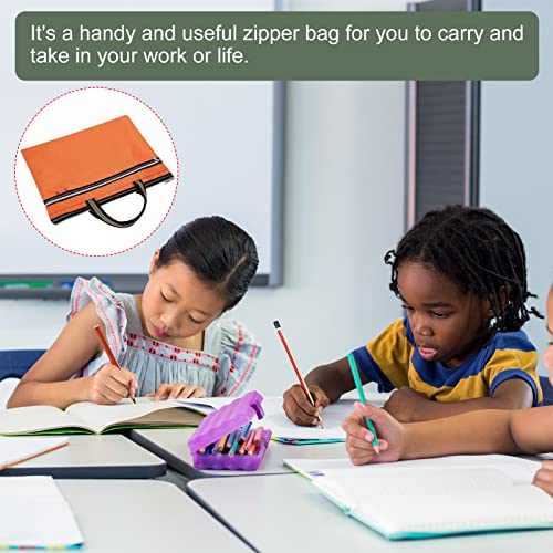 YOKIVE Waterproof Zipper Bag, Document Books Storage Tote Bags Tools Organizer Pouch, Great for Classroom Office(Orange)