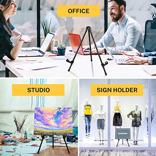Magicfly 6 Pack Tabletop Easel, Black Steel Table Top Easels for Display, Adjustable & Portable Tripod Easel with 6 Storage Bags, for Signs, Posters, Holds 5 lbs | Adjustable & Portable Tripod Easel with 6 Storage Bags, for Signs, Posters, Holds 5 lbs