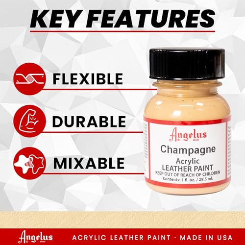 Angelus Acrylic Leather Paint, 1 oz, Champagne - color: Champagne, size: 1 Fl Oz (Pack of 1)