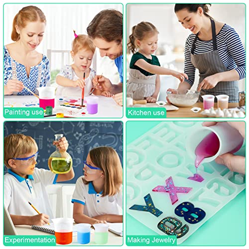 7 PCS Silicone Measuring Cups Kits,1 PCS 250ml Silicone Cups,4 PCS 100ml Non-Stick Mixing Cups,2 PCS 10ml Silicone Mold Cup Dispenser, for Casting Moulds,Jewelry Making,DIY,Crafts - size: 250ML+100ML*4