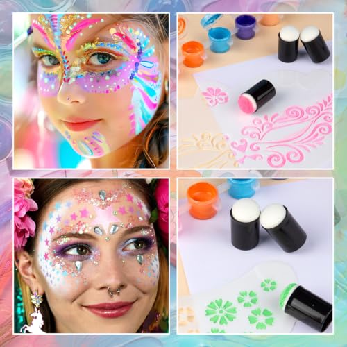 30 Pcs Finger Sponges Daubers, Finger Painting Sponge Daubers with Soft Sponge Head, Finger Face Paint Sponges for Painting Art Ink Crafts Card Making and Face Painting