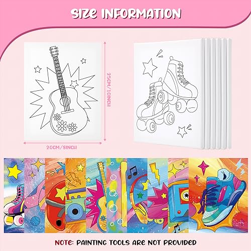Sherr 10 Pcs Pre Drawn Canvas for Painting,Vintage,8 X 10 Inch | Preprinted Stretched Cotton Canvas for Adults, Pre Drawn Painting Outlines for Couple Date Night, Sip and Paint Party Favor - style: Vintage