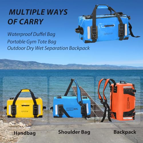 ESONE Dry Bags Waterproof Backpack for Men/Women Dry Bags for Kayaking Waterproof Backpack for Travel Dry Bag Backpack Waterproof Duffel Bag Applicable Boating Camping Paddle Board Surfing(90L) - color: Blue, size: 90L