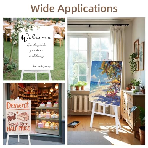 Adjustable Wooden Easel Stand for Painting&Display, White | Folding Art Easel for Display, Drawing, Wedding Sign and Poster, Suitable for Kids and Adults, Holds Up to 42" - style: White -1 Pack