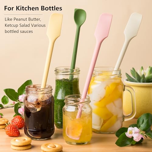 Four piece mini cosmetic scraper set, silicone scraper set, mini scraper as a can spatula, can be used for food bottles, small lotion bottles and other containers