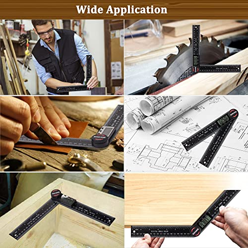 Digital Angle Finder Protractor, Angle Measuring Tool for Woodworking/Carpenter/Construction/Handmade Measurement,Angle Finder Ruler with 7inch/200mm(2 Batteries Included) (Enhanced ABS)