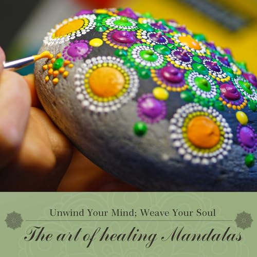 Mandala Rock Painting Kit - Mandala Dotting Tools Kit - 5 Large Wooden Rocks for Painting with 6 Stencil Supplies, Dotting Tools for Painting - Dot Art and Crafts for Adults Women - Mothers Day Gift