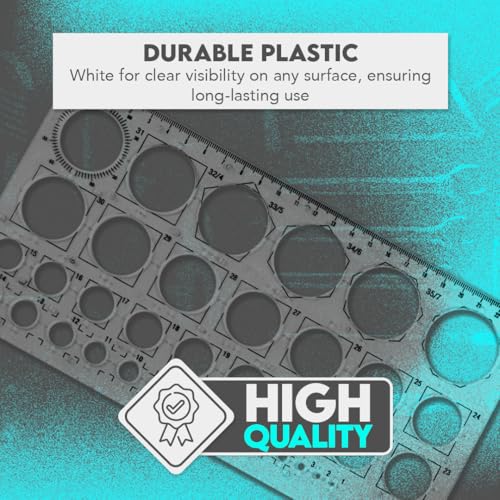 SE 8-Piece Geometric Drawing Template Stencil Set for Crafts, Scrapbooking, and Jewelry Design - JT-ST8