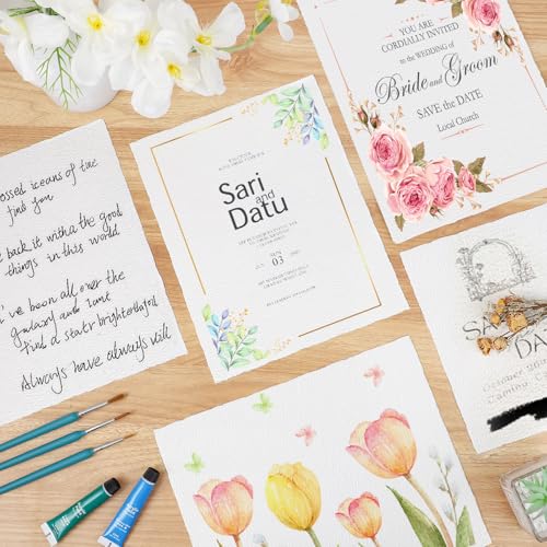 Prudiut Cotton Watercolor Paper, 50 Sheets, 8.5 x 11 in, 300 GSM - size: 8.5 x 11inch