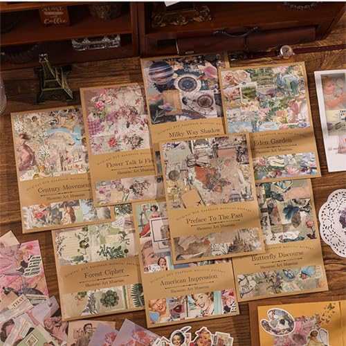 100 Pieces Vintage Scrapbook Supplies Ephemera Pack for Junk Journal Planners Scrapbooking Paper Stickers for Art Aesthetic Journaling Kit Collage Decoupage Album (Old Story) - color: Old Story