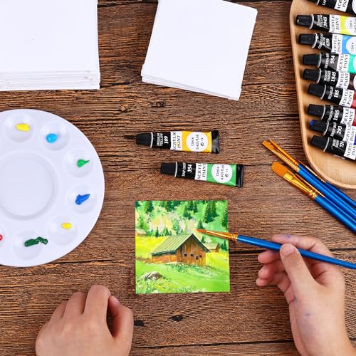 ESRICH 3x3IN Small Canvases for Painting, 64 Pack Mini Canvas Boards Cotton Painting Canvas Primed Acid Free Mini Blank Canvas Panels for Oil Paint,Watercolor,Acrylic Paint,Gouache&Tempera. - size: 3x3in 64pack