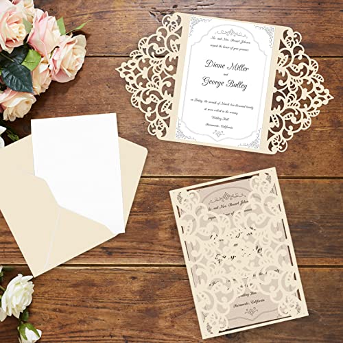 24 Sheets Cream Shimmer Cardstock 8.5 x 11 Ivory Paper | Goefun Off White Card Stock Printer Paper for Invitations, Certificates, Crafts, Card Making - color: cream