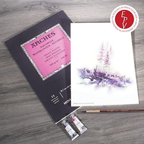 Arches Watercolor Pad 10x14 Inches 140lb/300gsm Hot Press, White - size: 10"x14", style: Hot Press