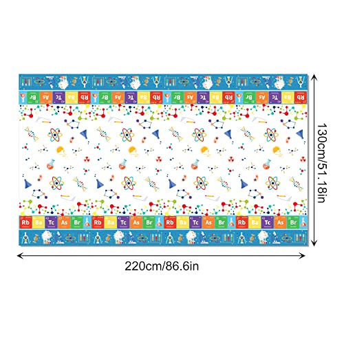 1 Pack Science Laboratory Plastic Tablecloth 54 x 87 Inch Long Rectangular Table Cover for Buffet,Birthday Party Holiday Dinner,Picnic or Tablecloth for Kitchen Event Use - color: Science
