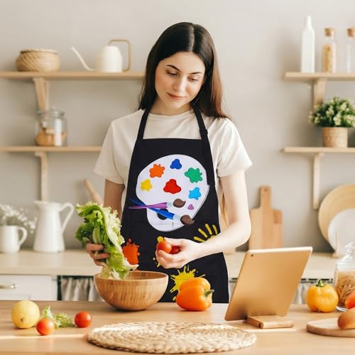 Painting Artist Apron with Pockets, Waterproof Painting Aprons for Adults, Adjustable Art Apron Bib Apron - color: Style 7