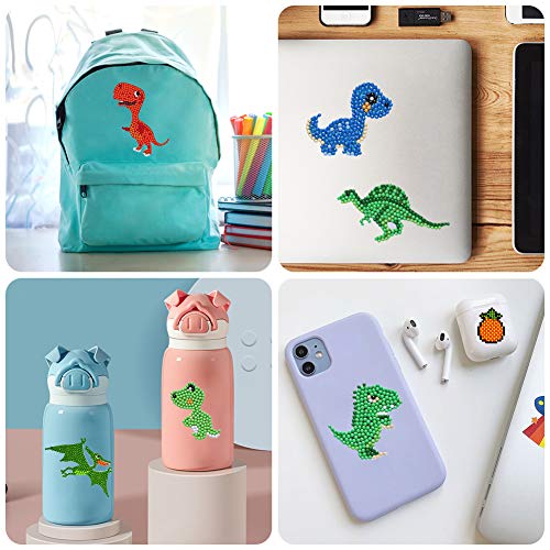 Labeol Diamond Art Kits for Kids Boys and Girls Ages 6-8-10-12 Easy to DIY Creative Diamond Art Sticker Craft by Numbers Kits for Kids and Adult Beginners (Dinosaur) - style: Dinosaur