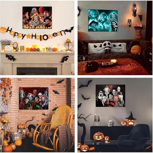 VeGuude 4 Pack Halloween Diamond Art Kits for Adults Wall Decor 16x12 Inch - color: DP01222