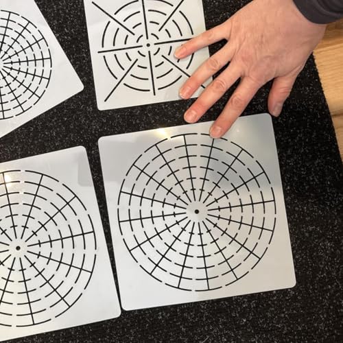 9 Pieces Mandala Dot Painting Tool Stencils Template Set, 8/12/16 Segment Creative Mandala Stencil Template for Rock Wood Canvas DIY Painting Art Projects