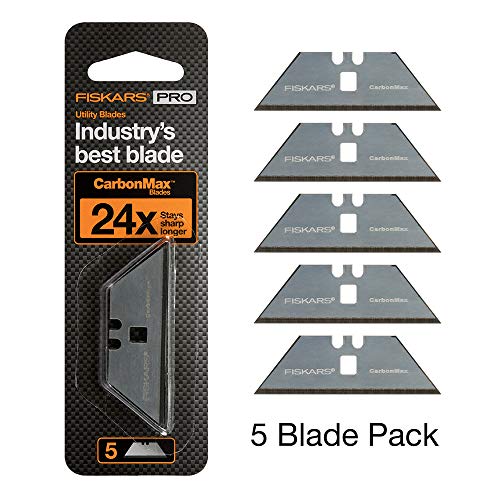 Fiskars Pro CarbonMax 3/4" Utility Knife Replacement Blades, 5-Pack - style: 5-Pack
