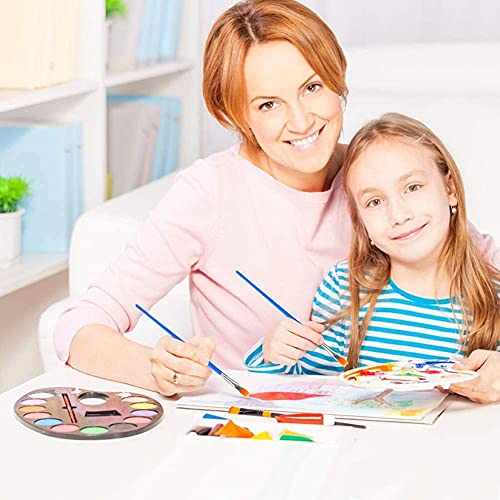65Pcs Paint Brushes Palettes Set,60pcs Flat Round Paint Brush 5 PCS Paint Trays for Kid Classroom Crafts Small Paint Brushes Bulk for Acrylic Oil Watercolor Canvas Face Rock Painting Party Painting