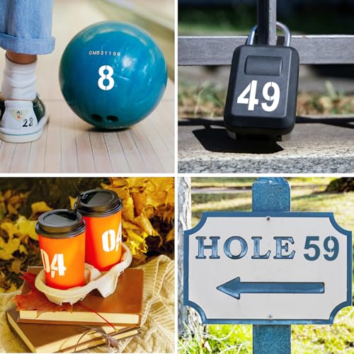 2 Inch Plastic Number Stencils Kit 0-9 – Reusable Address & Digital Number Painting Templates for Cake, Mailbox, Road, Parking Lot, Door, Truck Signs - color: 2 Inch
