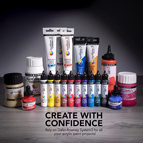 Daler Rowney System3 6-Tube Heavy Body Acrylic Paint Process Set - 59ml Acrylic Paint Tubes for Artists and Students - Artist Paint for Canvas Murals and More - Thick Acrylic Paint for All Skill Sets