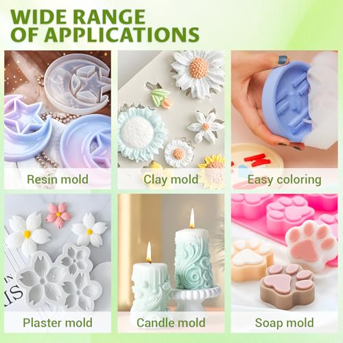 Platinum Silicone Mold Making Kit 16 oz, 15A, 1:1 Self-Degas | 16 oz platinum silicone, 1:1 mix, flexible 15A, self-degassing flow and fine-detail casting for reusable craft molds.