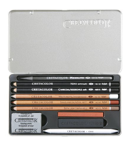 Cretacolor Artino Sketching Set (Basic Drawing Tin Set of 10)