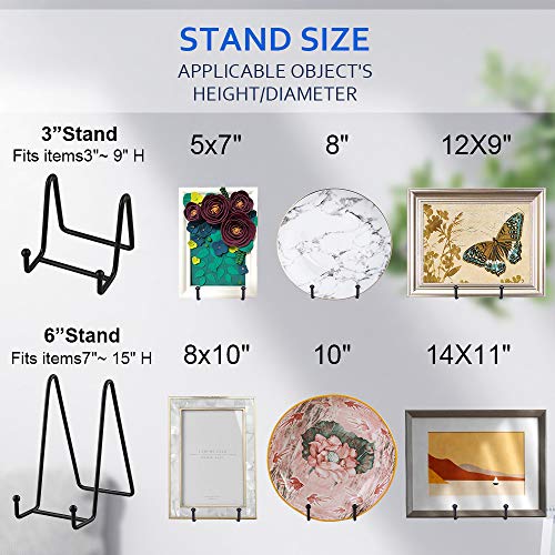 Artliving Plate Stands for Display - Iron Easel Stand Plate Holder Display Stand Picture Frame Stand for Pictures | Photo|Decorative Plate |Dish | Tabletop Art - 3 inch-Black - size: 3“(2 pack)