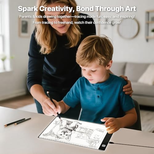 A5 Tracing Light Box, Drawing Copy Board, Light Up Tracer Trace Pad Table | Ultra Thin, Adjustable Brightness, USB Powered for Diamond Art Painting, Sketching, Tattoo Transfer, Crafting, Kids Artists - color: A5