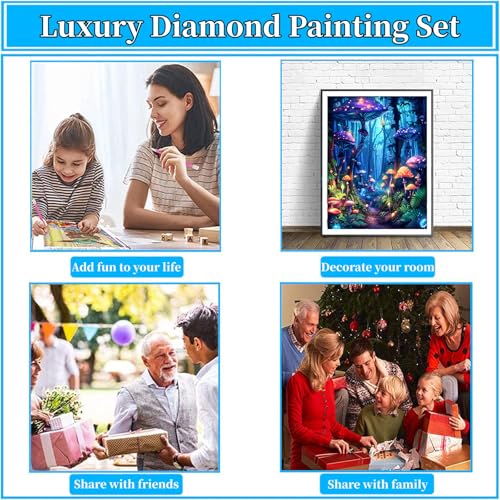 Arttoplus Enchanted Mushroom Diamond Art Kits for Adults Beginner 12x16in - color: G9316-US