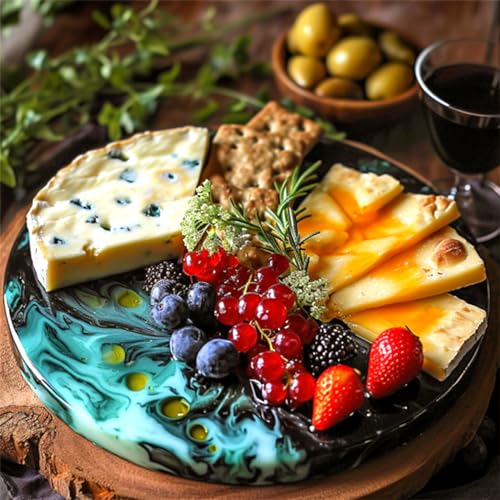 Cheese Board Resin Mold Round Large 10inch Make Epoxy Table Serving Tray Cutting Block Platter - color: Circle Cheese Board