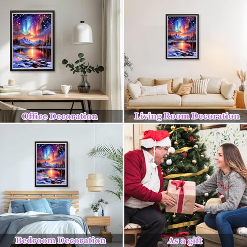 MAXBYE Diamond Art Kits for Adults, Starry Sky Lake Bedazzling Dot Painting for Adults,5D Full Drill Gem Art Painting Kit, Easy DIY Craft for Stress Relief 12x16in - color: ZD051