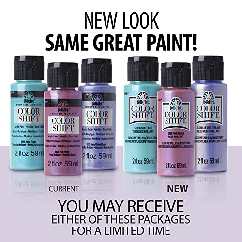 FolkArt Color Shift Acrylic Paint in Assorted Colors (2 ounce), Green Flash - color: Green Flash, size: 2 Fl Oz (Pack of 1), style: Color Shift