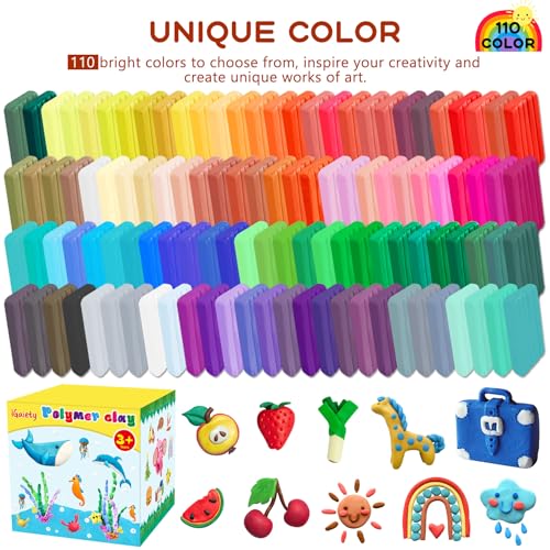 IGaiety Polymer Clay Kit for Kids, 110 Colors Oven Bake Clay