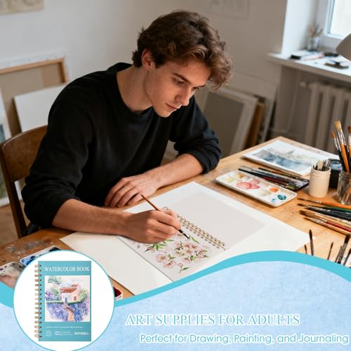 HONIBRA Watercolor Paper Pad 5.5" x 8.5", 30 Sheets 140lb/300gsm - size: 5.5" x 8.5"