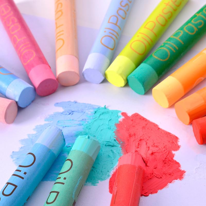 Ultra Soft Oil Pastel Set (48 Colors + 4 Extra White), Buttery Smooth Sticks for Blending & Layering
