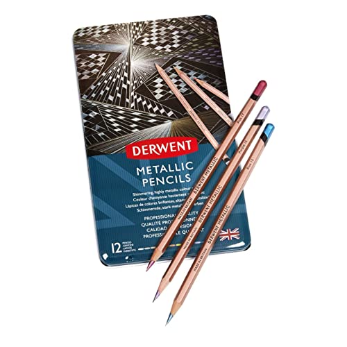 Derwent Metallic Pencil Tin of 12 (2305599)