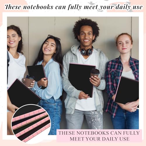 4 Landscape Legal Pad 11 x 9.5 College Ruled Top Spiral Horizontal Notebook | 4 Pink Pads, 50 Sheets Each, Hole Punched Pages, Simple Color Coding for Classes, Projects, Meetings and Daily Note Taking - color: Pink