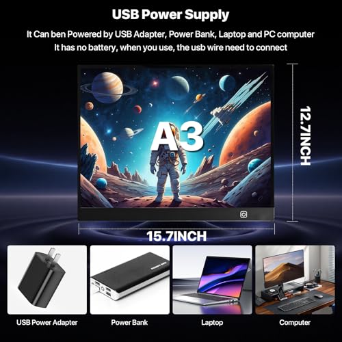 A3 Tracing Light Box, Drawing Copy Board, Light Up Tracer Trace Pad Table | Ultra Thin, Adjustable Brightness, USB Powered for Diamond Art Painting, Sketching, Tattoo Transfer, Crafting, Kids Artists - color: A3
