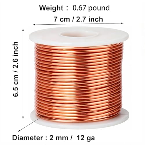 12GA 2MM,0.67 Pound 112 ft Rose Gold Aluminum Wire for Crafting Bendable Sculpting Wire, Tarnish Resistant for Jewelry Making, Sculpture & DIY Art Crafts - color: Rose Gold, size: 12GA 2MM