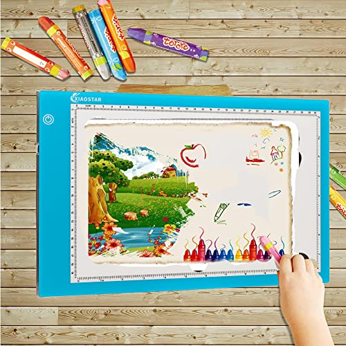 XIAOSTAR Light Box Drawing Pad, 12000 Lux LED Tracing Board A4, USB Powered (Not Rechargeable) PMMA Panel, Adjustable Brightness for Diamond Painting, Sketching, Animation, X-Ray–Includes Accessories | for Artists,Animation Drawing,Sketching,Animation,X-r