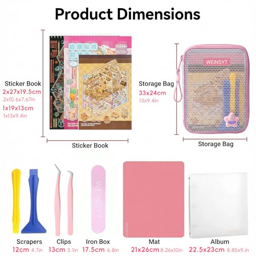 11-in-1 Sticker Craft Studio, Ultimate DIY Miniature Diorama Kit with Tweezers & Accessories - color: Professional Kit | 11-piece Set, 86 Pages