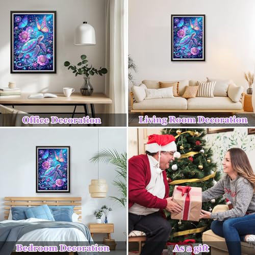 MAXBYE Diamond Painting Kits for Adults Beginners,Turtle 5D Full Round Drill Diamond Art Kit, Easy DIY Dot Painting Gem Craft for Home Wall Art 12x16in - color: ZD058