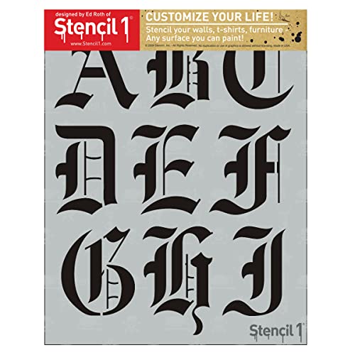 Stencil1 Old English Font Stencil 3" Alphabet Letters Painting Craft - size: 3" Letters