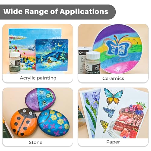 Artecho 82 Colors Polymer Clay Kit & Artecho High Gloss Varnish 4oz / 120ml for Clay